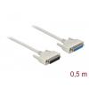Delock sériový kabel [1x D-SUB zásuvka 25pólová - 1x D-SUB zástrčka 25pólová], 0.5 m, béžová