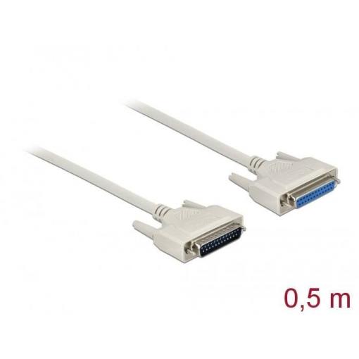 Delock sériový kabel [1x D-SUB zásuvka 25pólová - 1x D-SUB zástrčka 25pólová], 0.5 m, béžová