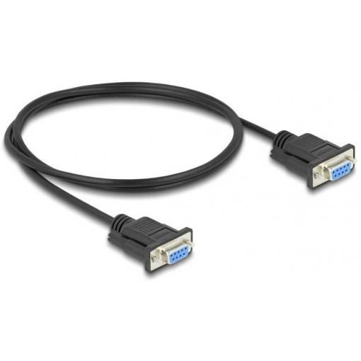 Delock sériový kabel [1x D-SUB zásuvka 9pólová - 1x D-SUB zásuvka 9pólová], 1 m, černá