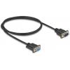 Delock sériový kabel [1x D-SUB zástrčka 9pólová - 1x D-SUB zásuvka 9pólová], 1 m, černá