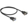 Delock sériový kabel [1x D-SUB zástrčka 9pólová - 1x D-SUB zásuvka 9pólová], 0.5 m, černá