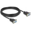 Delock sériový kabel [1x D-SUB zásuvka 9pólová - 1x D-SUB zásuvka 9pólová], 5 m, černá