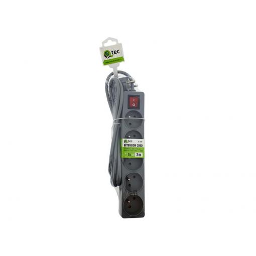 Prodlužovací kabel 5 zásuvek 2m QTEC Q-394F s vypínačem