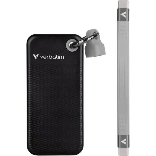 Verbatim Pocket 1 TB, externí SSD disk, USB-C™ (USB 3.2 Gen 2), černá, šedá