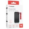 Verbatim Pocket 2 TB, externí SSD disk, USB-C™ (USB 3.2 Gen 2), černá, červená