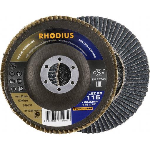 Rhodius 211328 vějířovitý brusný kotouč Průměr 115 mm Ø otvoru 22.23 mm Zrnitost 60 nerezová ocel, ocel 1 ks