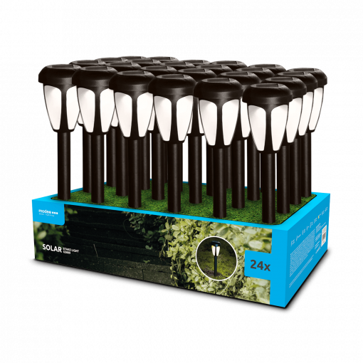 svít.solar.ML-GS009 LED zápich 39cm Lucerna černá