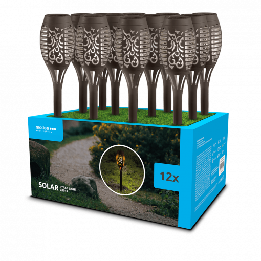 svít.solar.ML-GS013 LED zápich 50cm Lucerna černá