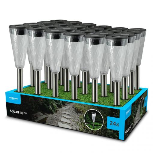 svít.solar.ML-GS020 LED zápich 35cm Torch nerez