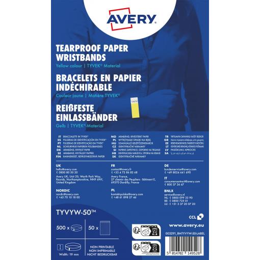 Avery-Zweckform TYVYW-50 Přívodní pásek (d x š) 256 mm x 19 mm lepicí proužek 500 ks