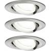 Paulmann 92456 Nova Coin LED vestavné svítidlo, LED, 2.8 W, železo (kartáčované), sada 3 ks