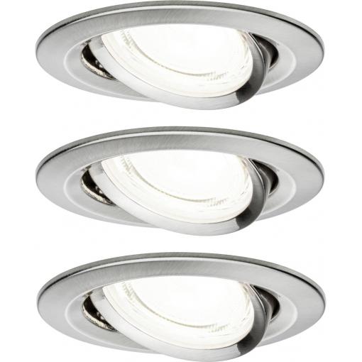 Paulmann 92456 Nova Coin LED vestavné svítidlo, LED, 2.8 W, železo (kartáčované), sada 3 ks