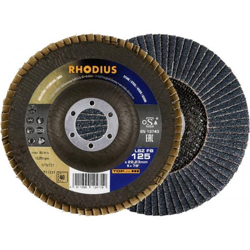 Rhodius 211331 vějířovitý brusný kotouč Průměr 125 mm Ø otvoru 22.23 mm Zrnitost 40 nerezová ocel, ocel 1 ks