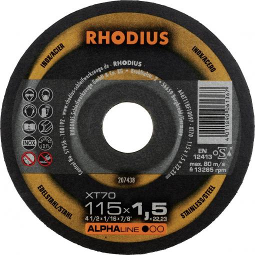 Rhodius 207438 řezný kotouč rovný 115 mm 1 ks nerezová ocel, ocel