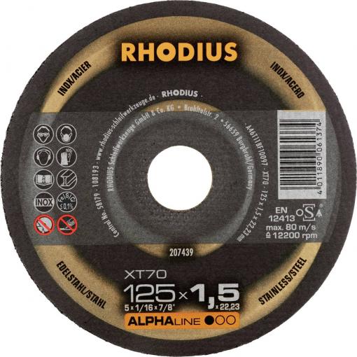 Rhodius 207439 řezný kotouč rovný 125 mm 1 ks nerezová ocel, ocel