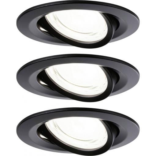 Paulmann 92457 Nova Coin LED vestavné svítidlo, LED, 2.8 W, černá (matná), sada 3 ks