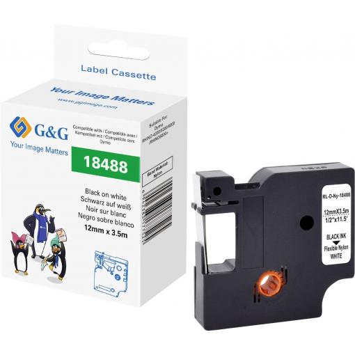 G&G páska do štítkovače polyamid Barva pásky: bílá Barva písma: černá 12 mm 3.5 m
