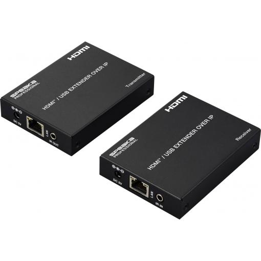 SpeaKa Professional SP-HDE-350 HDMI™ přes síťový kabel RJ45 Funkce KVM přepínače (klávesnice, , monitor, myš) 150 m