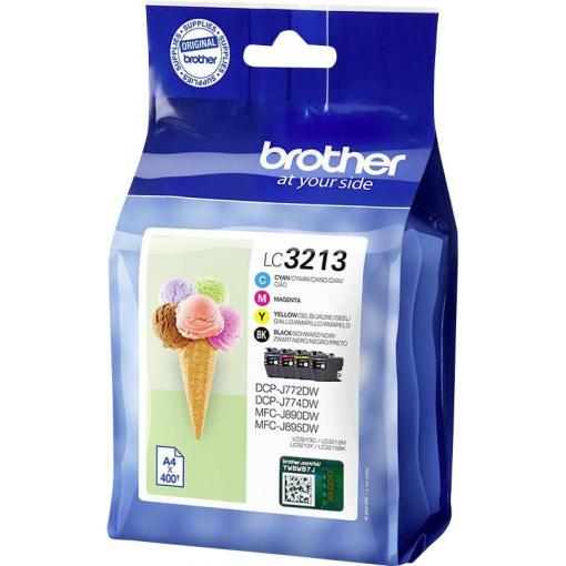 Brother Ink LC3213 originál kombinované balení černá, azurová, purppurová, žlutá LC3213VAL