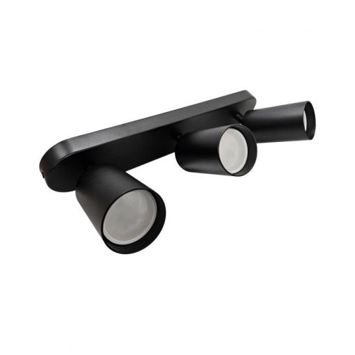 Stropní bodové svítidlo 3× GU10 QTEC Q-04AD, černé