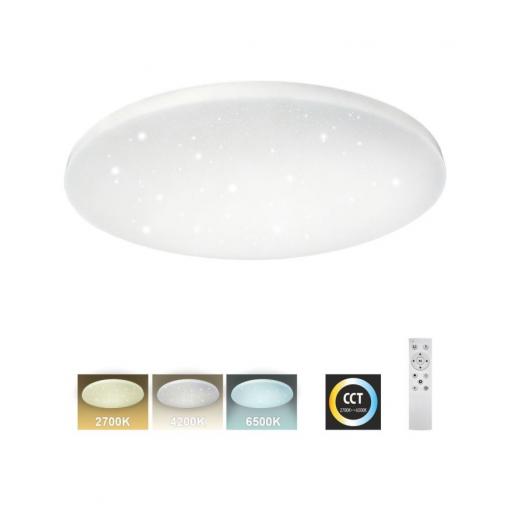LED stropní svítidlo Trixline TR-602C IPOLY, 60 W, CCT, s ovladačem