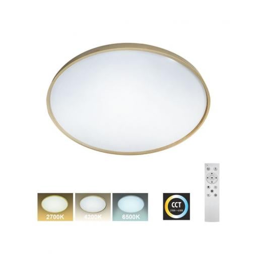LED stropní svítidlo Trixline TR-616C DRINA, 36 W, CCT, zlatá