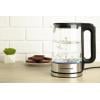 GourmetMaxx GOURMETmaxx Glas-Wasserkocher LED 1,7l 2200W Edelstahl/schwarz kabellos rychlovarná konvice, kabelové připojení, černá/ocelová, sklo, 12053