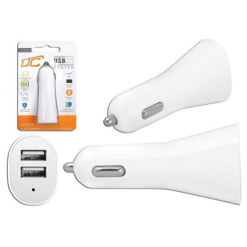 Autoadaptér 12 V / 5 V, 2× USB, 3,1 A (1 A + 2,1 A), LTC