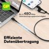 GP USB kabel USB-C®, USB-A zástrčka 1.50 m černá GPCBCCBVBKUSB971