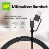 GP USB kabel USB-C®, USB-A zástrčka 1.50 m černá GPCBCCBVBKUSB971