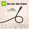 GP USB kabel USB-C®, USB-A zástrčka 1.50 m černá GPCBCCBVBKUSB971