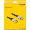 Delock DisplayPort kabel Konektor DisplayPort 2 m černá, stříbrná 80634 16K UHD, pozlacené kontakty, třížilový stíněný Kabel DisplayPort