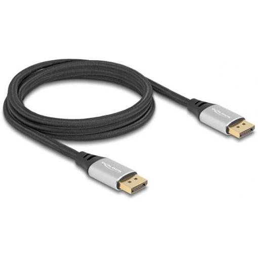Delock DisplayPort kabel Konektor DisplayPort 2 m černá, stříbrná 80634 16K UHD, pozlacené kontakty, třížilový stíněný Kabel DisplayPort