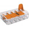 WAGO 221-420-15, 221, kabelová svorka, 0.14-4 mm², kontakty 10, transparentní, oranžová, 15 ks