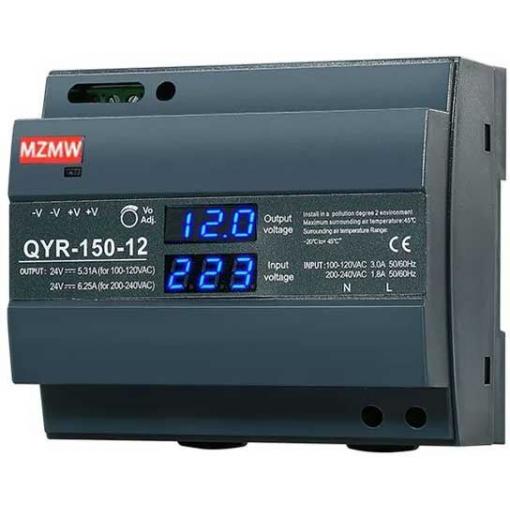 Spínaný zdroj MZMW QYR-150-12, 12 V / 11,3 A, na DIN lištu