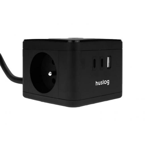 Prodlužovací kabel HUSLOG Smart Black 1,4m