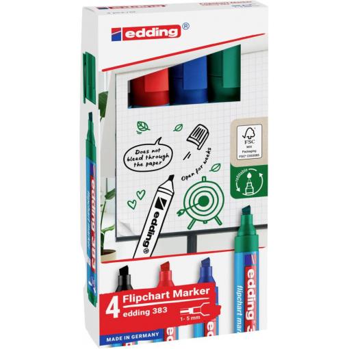 Edding 4-383-4-2 popisovač na flipcharty EDDING - 383 Flipchart-Marker farbsortiert 1.0 - 5.0 mm 4 St. vícebarevná 1 ks