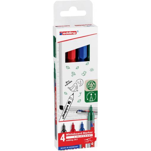 Edding EDDING - 361 Whiteboard-Marker farbsortiert 1.0 mm 4 St. 4-361-4-2 popisovač na bílé tabule 1 ks