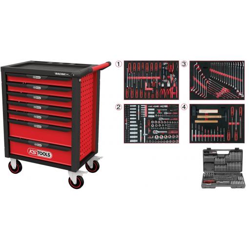 KS Tools 826.7515 dílenský vozík ocelový plech Barva: černá, červená