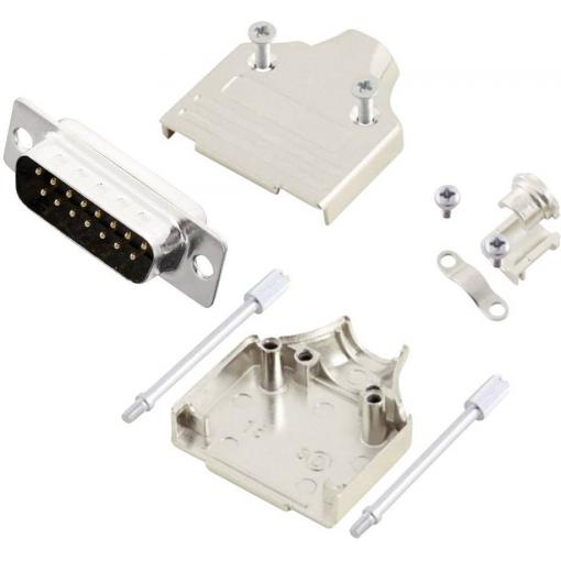 MH Connectors MHDM15-DB15P-K sada D-SUB kolíkové lišty 180 ° Pólů: 15 pájecí kalíšek 1 ks
