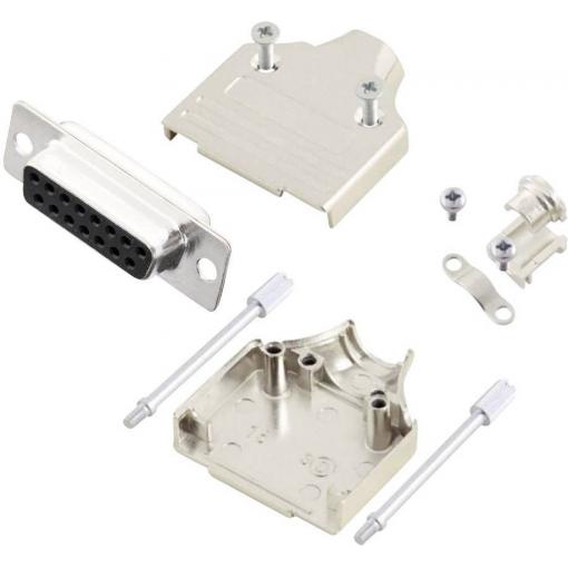 MH Connectors MHDM15-DB15S-K sada D-SUB zásuvková lišta 180 ° Pólů: 15 pájecí kalíšek 1 ks