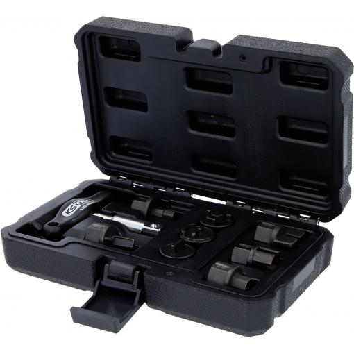 KS Tools 150.1040 Sada 3/8 speciálních profilů pro plastové šrouby a výpustné oleje, 9 ks