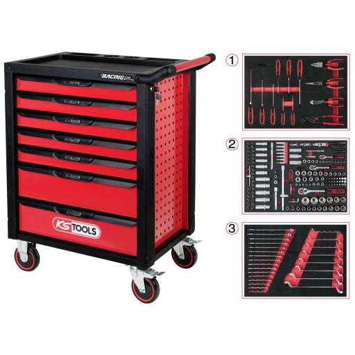 KS Tools 826.7215 dílenský vozík ocelový plech Barva: černá, červená