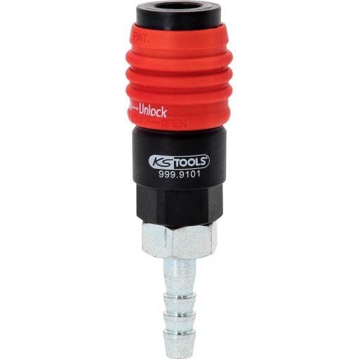 Univerzální bezpečnostní spojka 3v1, 9 mm s hadicovým nástavcem KS Tools 999.9101