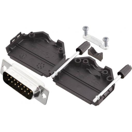 MH Connectors MHDPPK15-DB15P-K sada D-SUB kolíkové lišty 180 ° Pólů: 15 pájecí kalíšek 1 ks