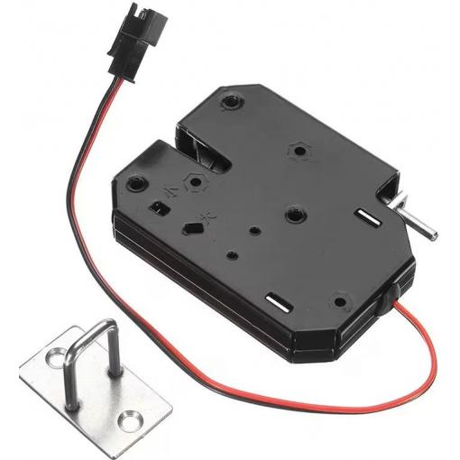 Elektrický zámek XG-07C, 12 V DC, 1,8 A, černý