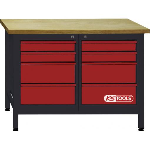 KS Tools 8650007 pracovní stůl (š x v x h) 1200 x 840 x 600 mm černá, červená