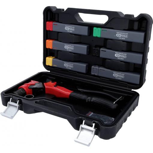 KS Tools 150.9820 Sada kleští na ruční nýty 3 v 1, otočná, 12 ks