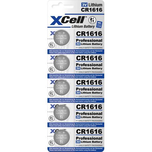 XCell knoflíkový článek CR 1616 3 V 5 ks 50 lithiová CR1616-B5