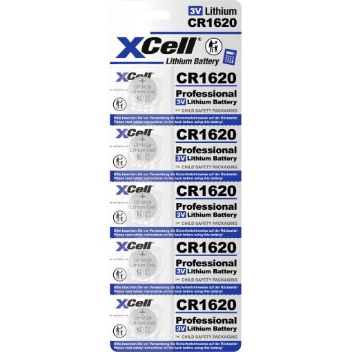 XCell knoflíkový článek CR 1620 3 V 5 ks 70 lithiová CR1620-B5